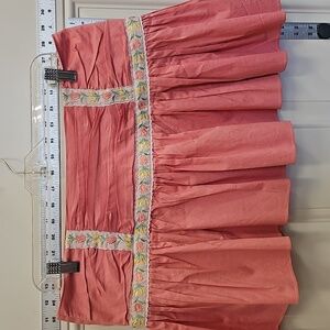 Pink, Floral, Embroidered, Mini, Women's Skirt, Pretty, Summer, Casual, Y2k,